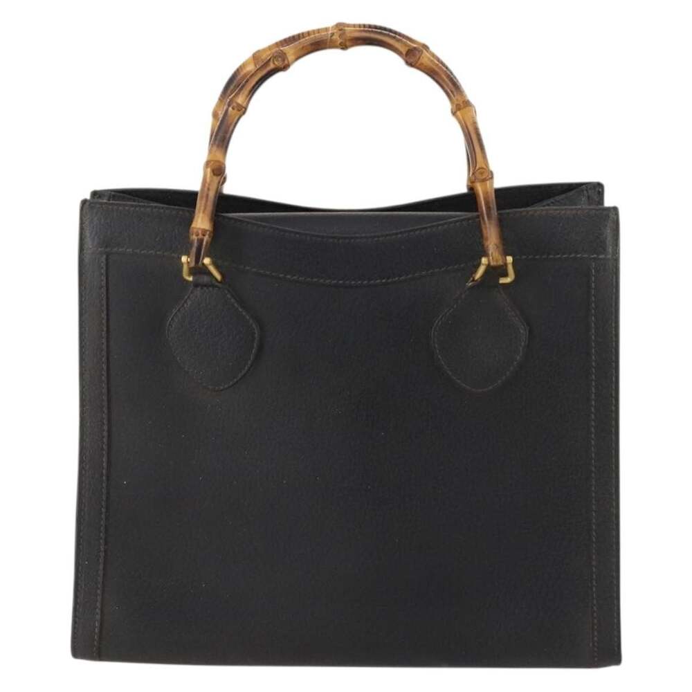 Gucci Bamboo Leather Handbag Black